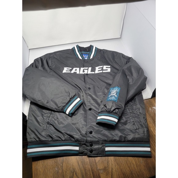 PHILADELPHIA EAGLES Black NFL VARSITY JACKET MENS Sz Medium NWT
